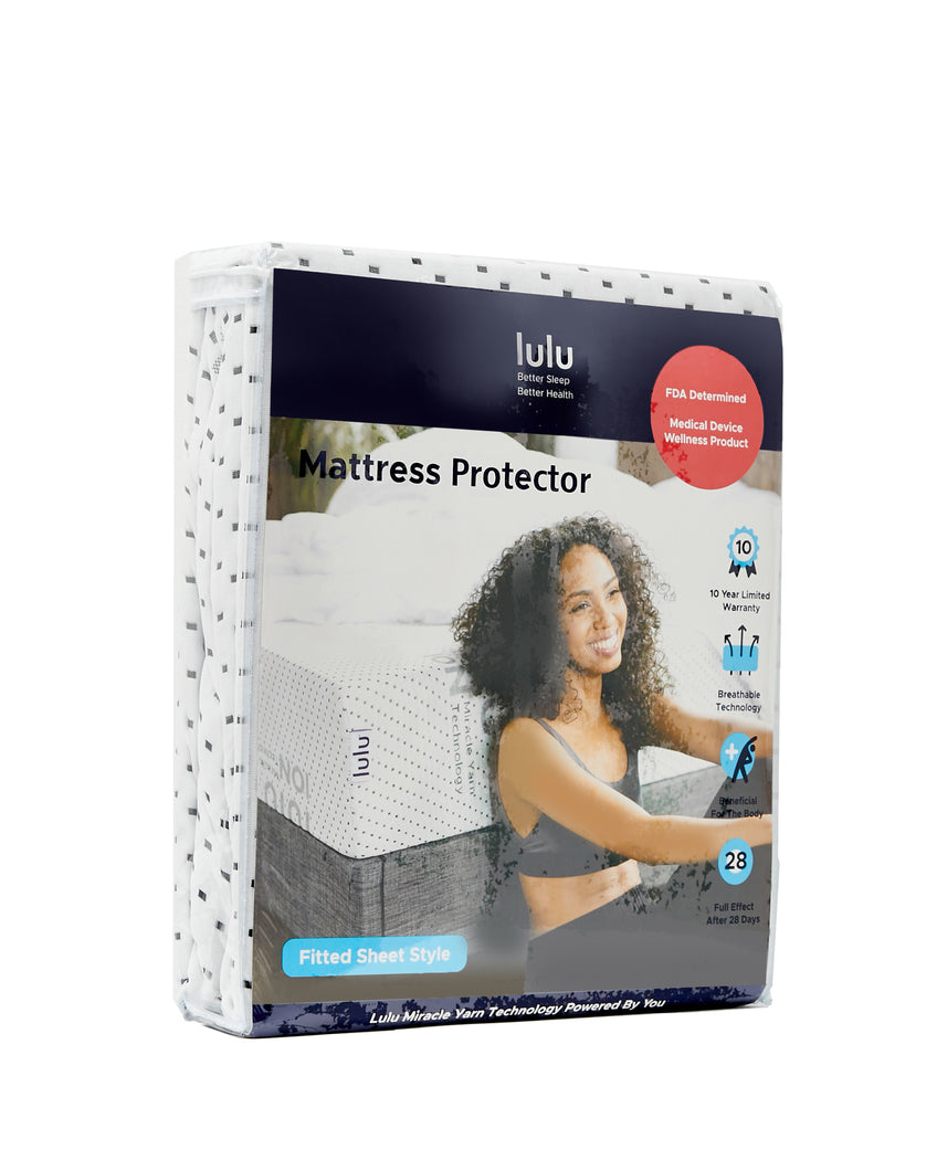 Lulu Mattress Hypoallergenic Muscle Recovery Technology Mattress Protector- Fitted- Deep Pocket